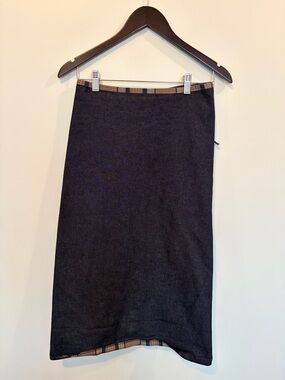 Cop.Copine Vintage Midi Skirt with Tan Plaid Trim lining